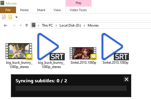 Subtitle sync process started in Smart Home Cinema