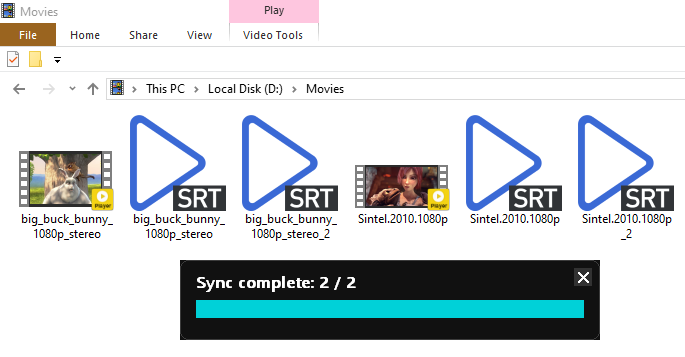 Subtitle synchronization completed in Smart Home Cinema