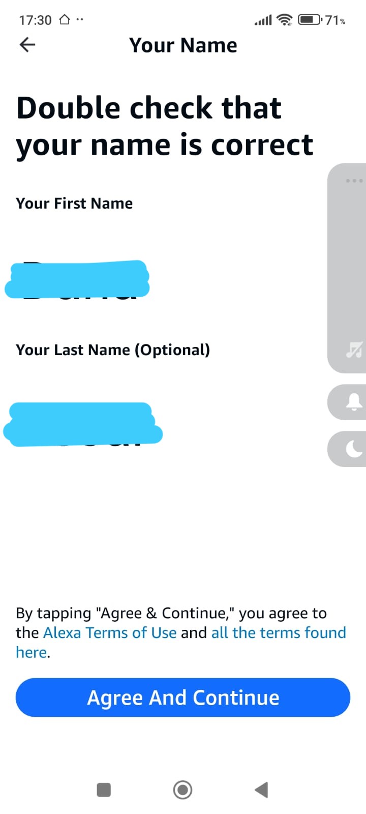 Confirm account name