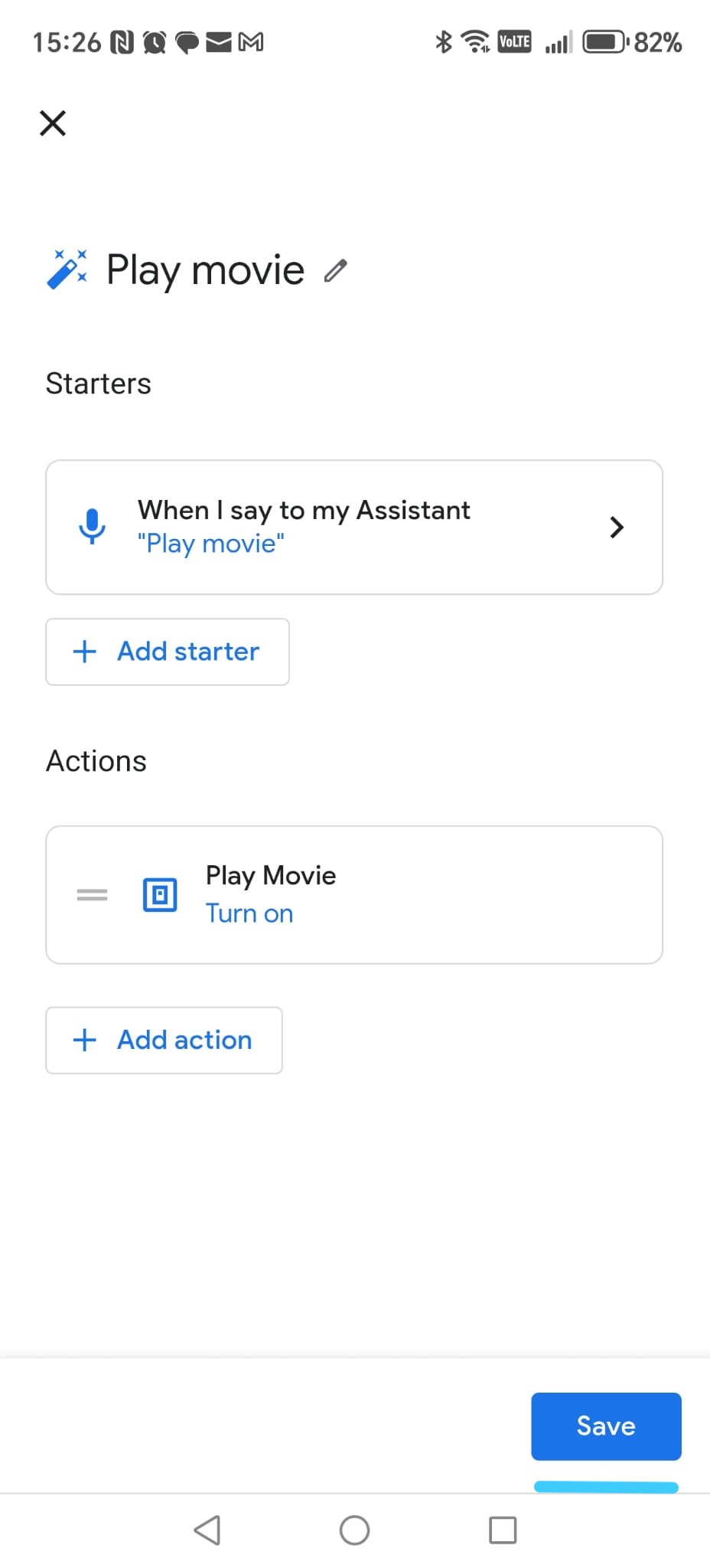 Resumen de la rutina — Play Movie