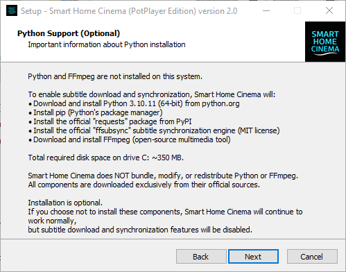 Python support information