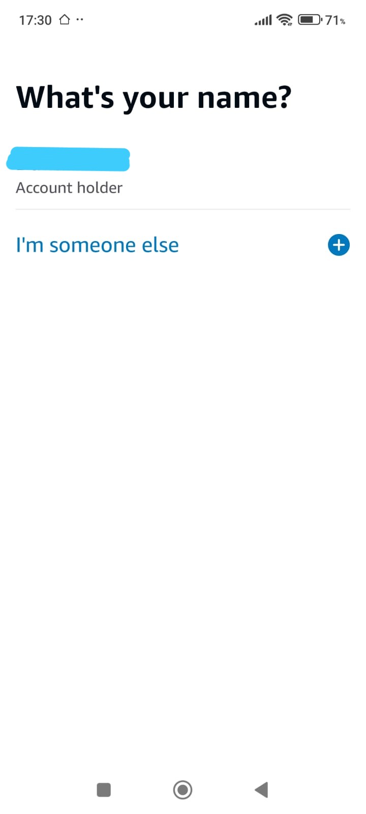 Select account holder