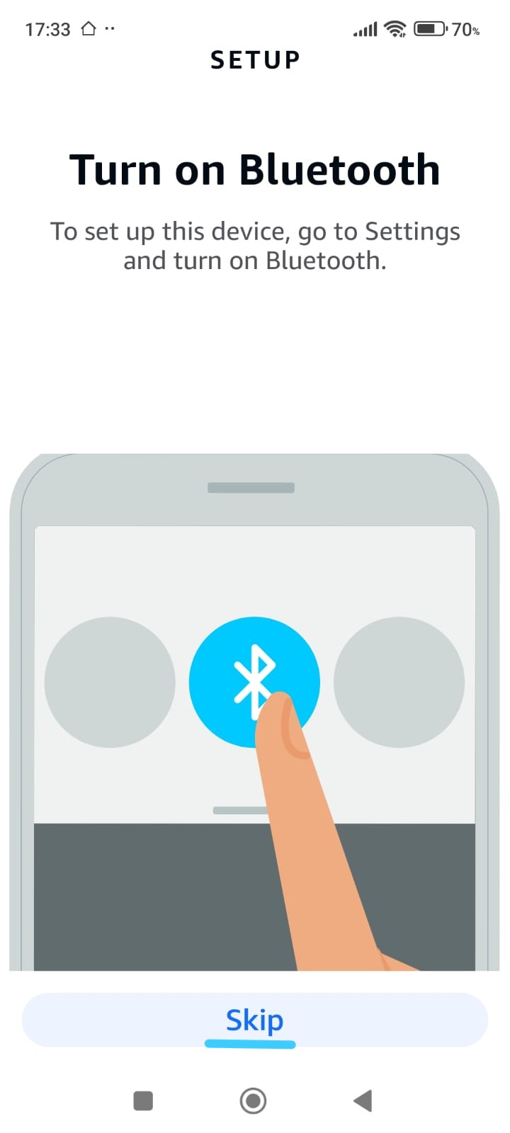 Alexa Bluetooth setup skip screen