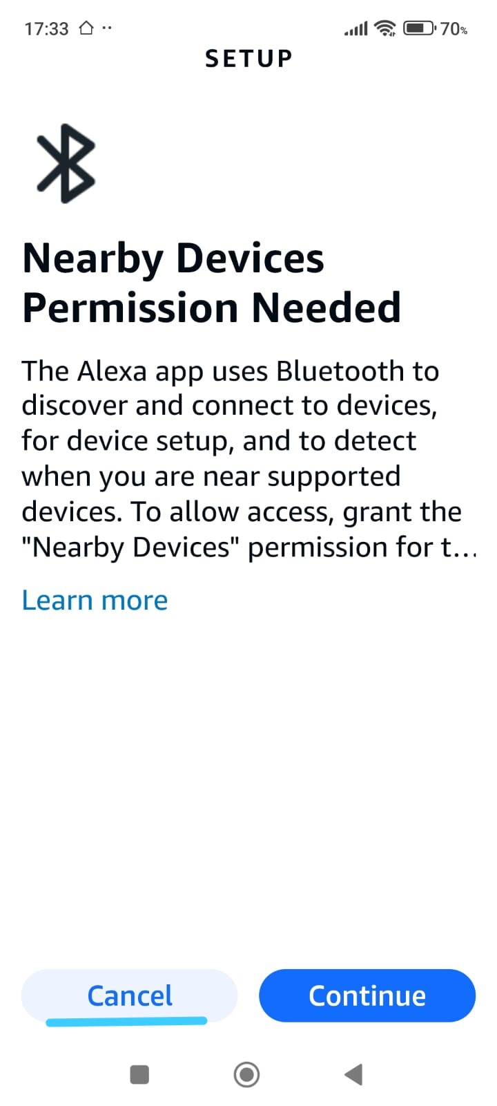 Alexa nearby devices permission screen