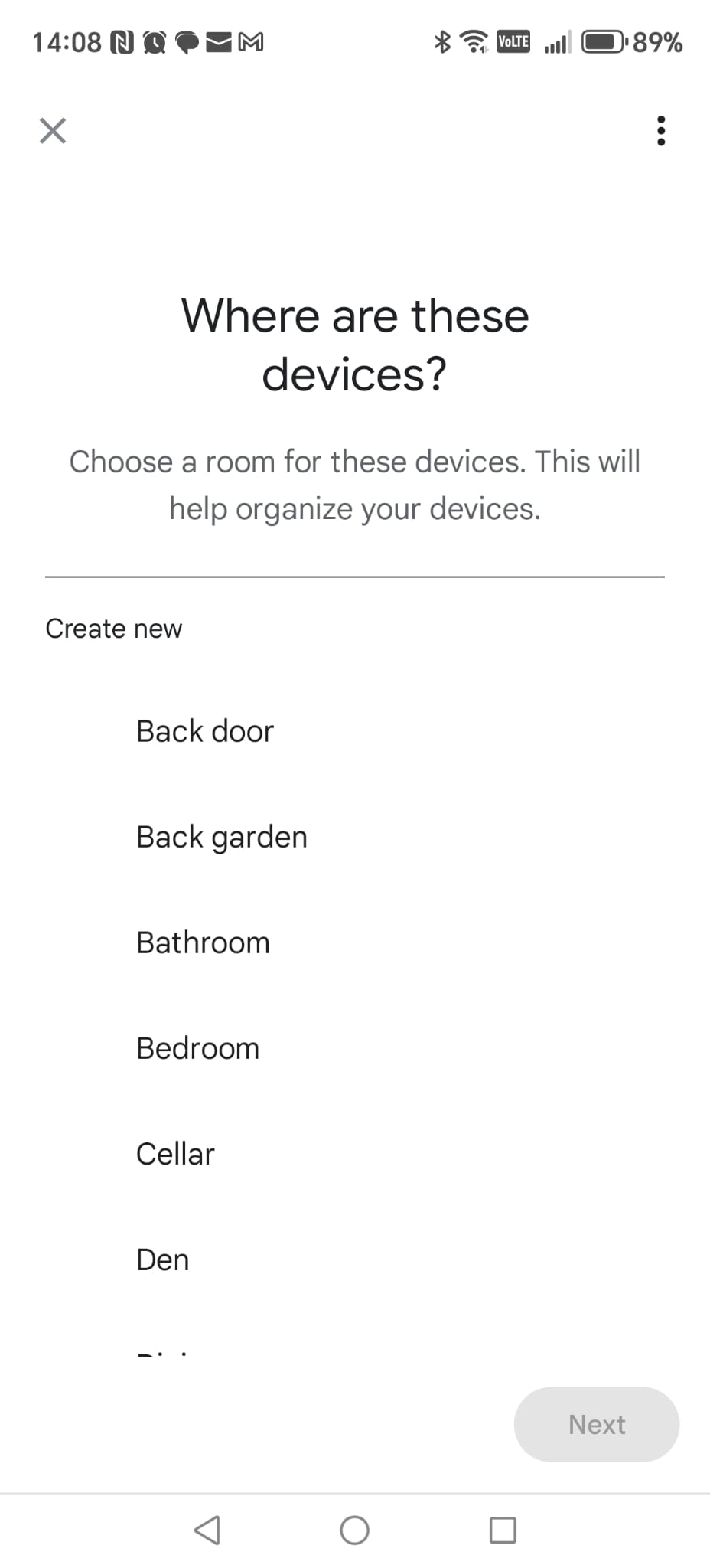 Devices selected — Add to a room