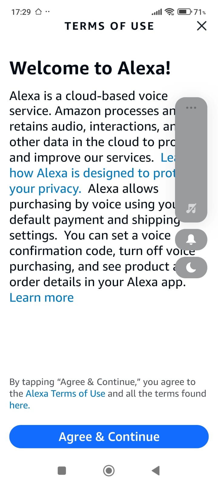 Alexa kullanım şartlarını kabul etme