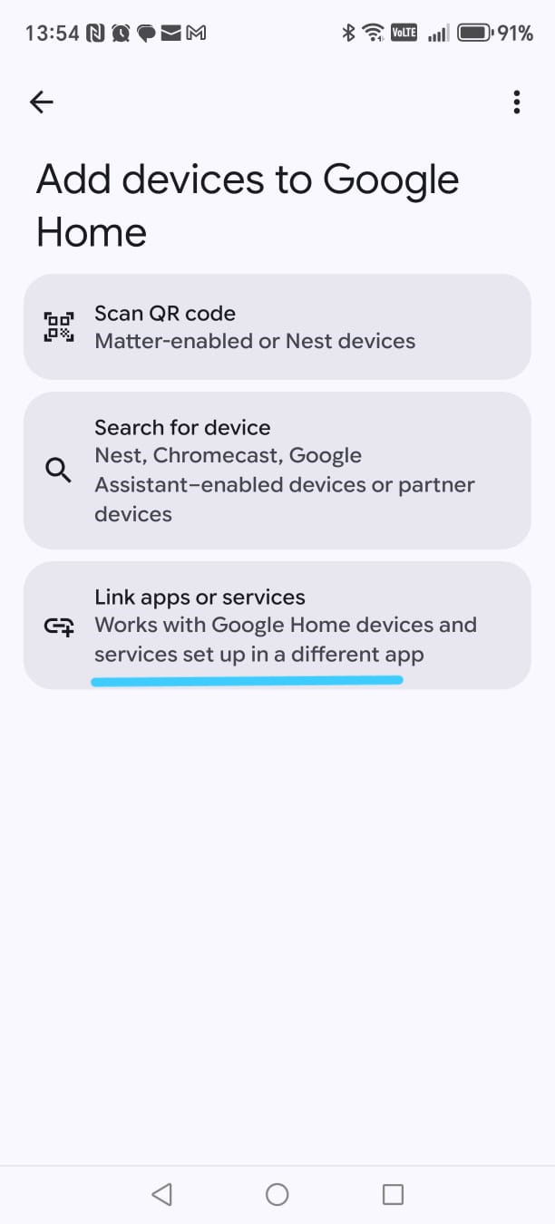 Add menu – Device / Automation / Link app or service